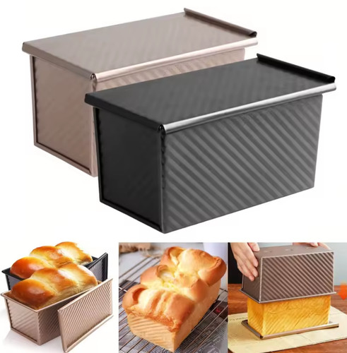 Carbon steel loaf tin with - loaf, lid