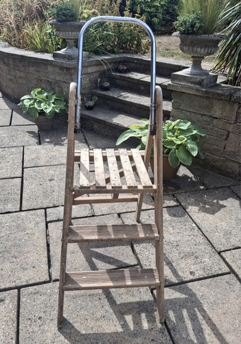 Vintage wooden step ladder - vintage,