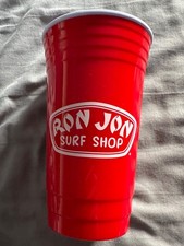 Ron Jon Surf Shop Jumbo 20oz Party Cup Red White Solo Cup Tiki Beach Design