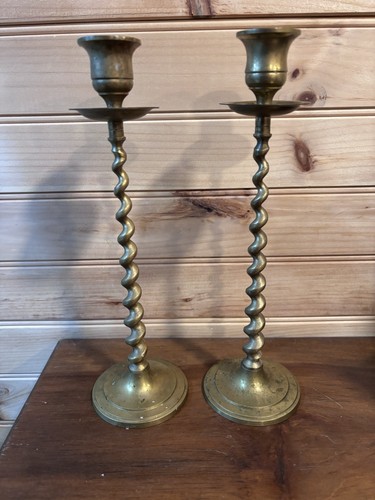 Pair vintage brass barley - vintage,