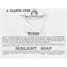 SUNLIGHT SOAP Sunlight Soap Victorian Advertisement 1891