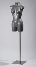 Mannequin Female Torso Body Bust Adjustable Chrome Stand Metal Base (RRP £150)
