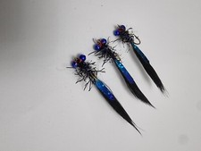 3troutflies Dever special big twin blue eyed UV holographic black pulling leech.