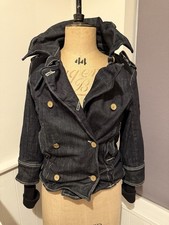 Psycho Cowboy Women’s Denim Puffer Style Jacket Size L