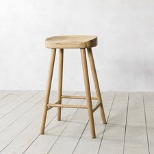Graham and Green Oak Farmhouse Kitchen Stool