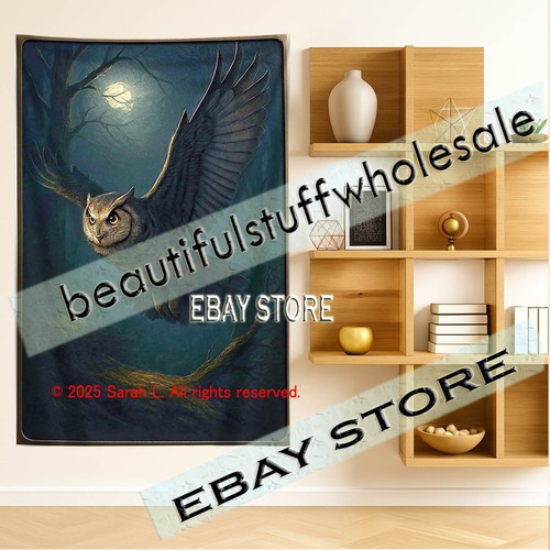 Owl wall tapestry - owl,