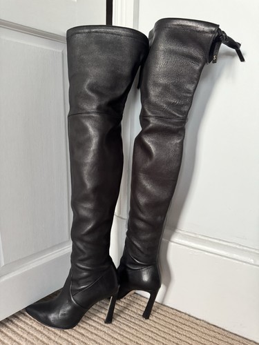 Stuart weitzman black leather - black,