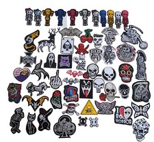 Famous Skull skeleton Embroidered Iron On Sew Patch Biker badge message jacket