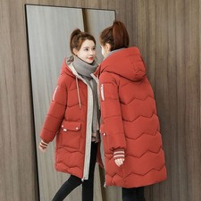 Womens Winter Long Quilted Parka Warm Puffer Ladies Padded Hooded Jacket Coat UK
