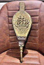 Vintage Brass Wood & Leather