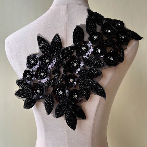 Flower applique with - applique, beads