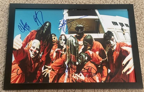 Slipknot band signed - signed, 12x18