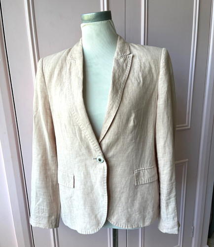 Zara 100 linen jacket blazer - zara,