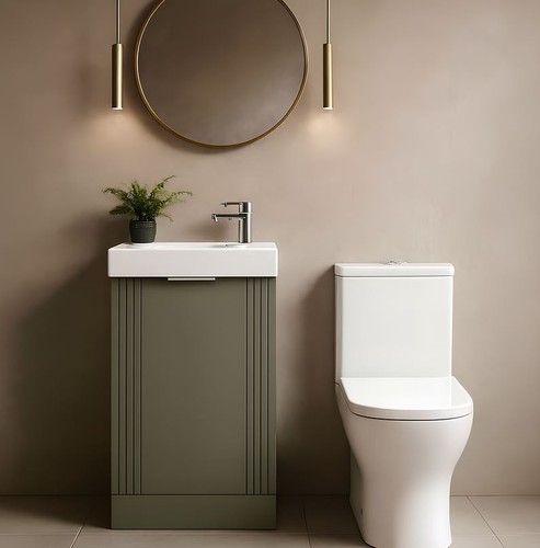 Green bathroom set toilet - wc, &