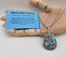 Rainbow Paua Teardrop Necklace