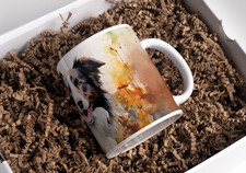 Border Collie Watercolour Mug 11oz