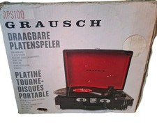 Grausch RPS100 Red Colour Vinyl Record Player With Jack For Headphones New/Other