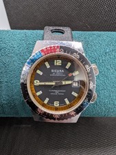 Vintage Mens Sicura Breitling Dive Diver 21 jeweled watch 40mm 60s/70s 