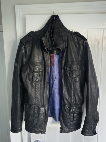Superdry men black - men’s, leather