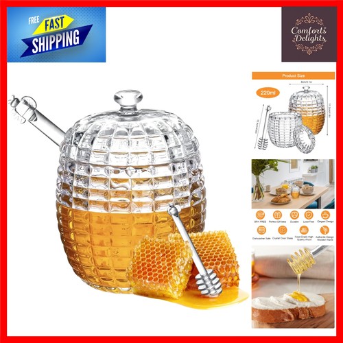Elegant glass honey pot jar - glass,