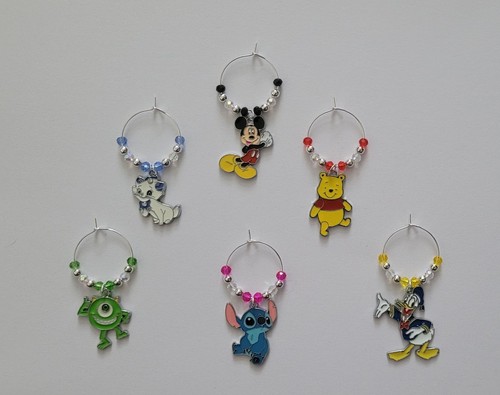 Disney wine glass charms.