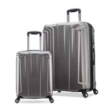 Samsonite Endure 2 Piece Hard Suitcase Luggage Set Silver 4 Wheel Spinner USB