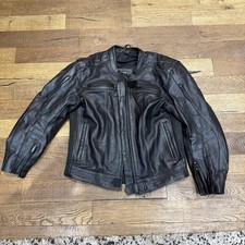 Frank Thomas Men’s Black Leather Motorcycle Jacket Size UK44