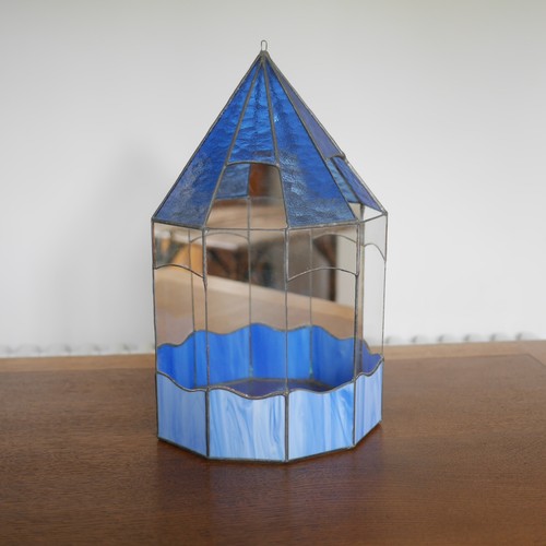 Vintage terrarium leaded glass - vintage,