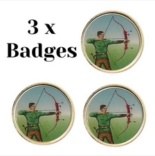 3 x Archer Archery (BU2) Lapel