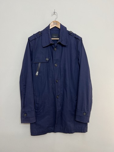 Zara man navy trench coat - navy, xl