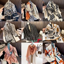 Women's double sided silk scarf shawl Thick warm scarf neck warm