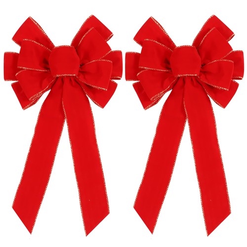 Pack red christmas bows - 2,
