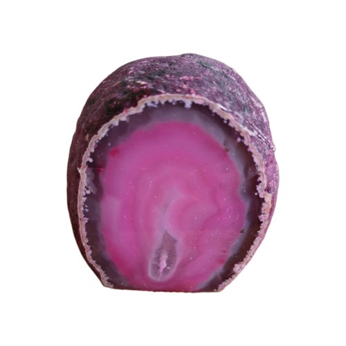 Pink dyed agate geode polished - dyed,