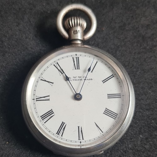 Antique solid silver waltham - solid,