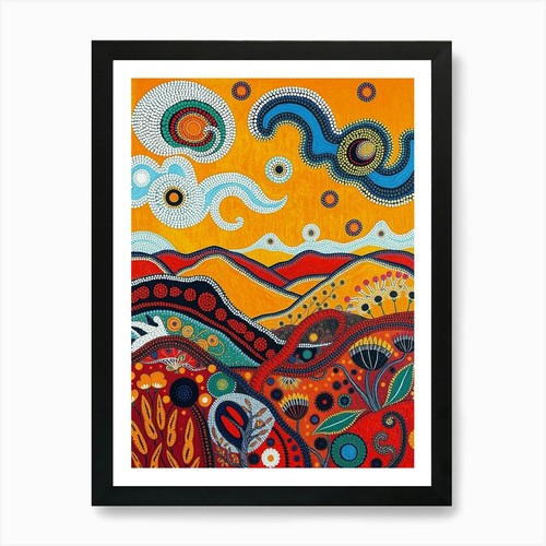 Aboriginal landscape painting - aboriginal,