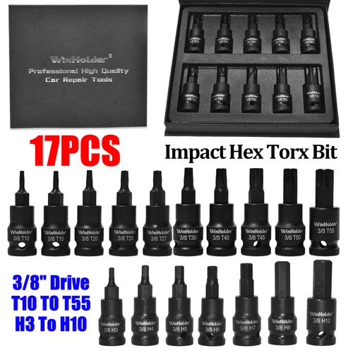 17pcs impact hex - hex, torx