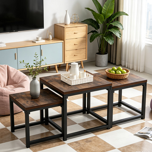 Rustic nesting coffee table - nesting,
