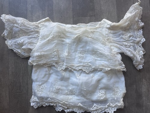 Vintage ivory eyelet lace - ivory,