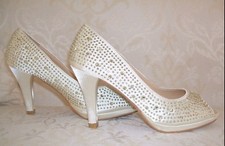 SIZE 3 4 5 6 IVORY CREAM SATIN