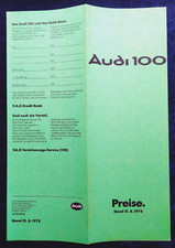 Audi 100, Type 43, price list