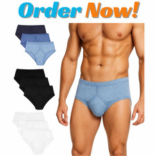 12 Pairs 6 , 3 Men's Y-Fronts Underpants, 100% Pure Cotton Underwear, S L XL 5XL