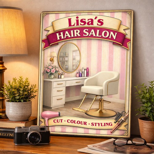 Personalised hair salon - salon, metal