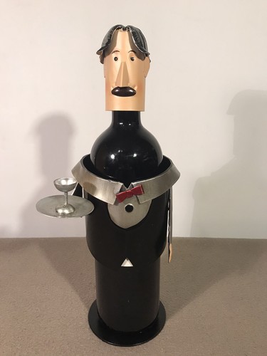 Metal wine bottle holder - wine,