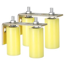 4Pcs Slide Gate Guide Roller, 4" Nylon Gate Support Rollers with Bracket, Yellow