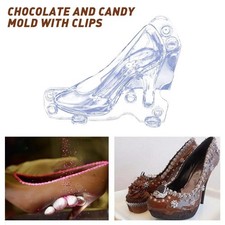 3D Candy Molding Make Tool Plastic Clear High Heel Chocolate Mould Shoe M0S5