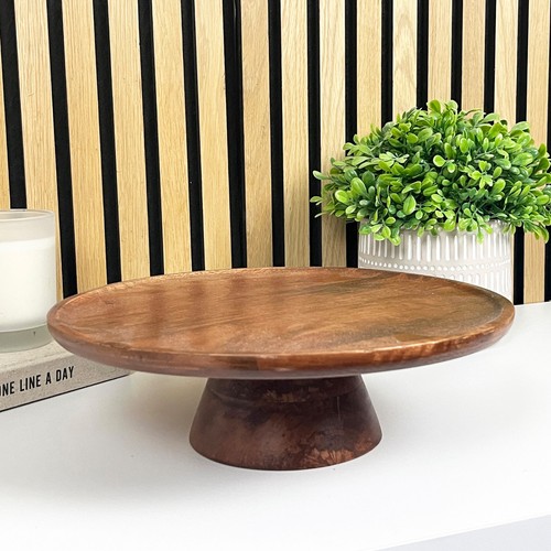 Wooden pedestal cake stand - wooden,