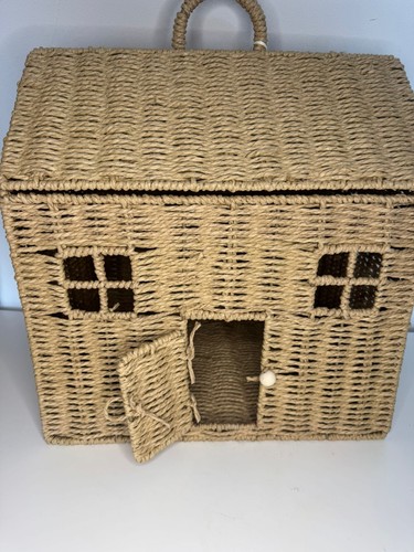 House shape toy box natural - house,