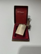 Vintage S.T. Dupont Paris Gold Gas Lighter with Original Box & Leaflet Working