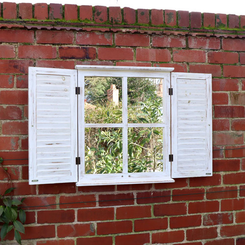 Distressed ivory shutter - distressed, style
