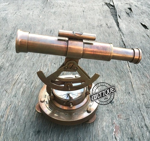 Vintage solid brass theodolite - solid,